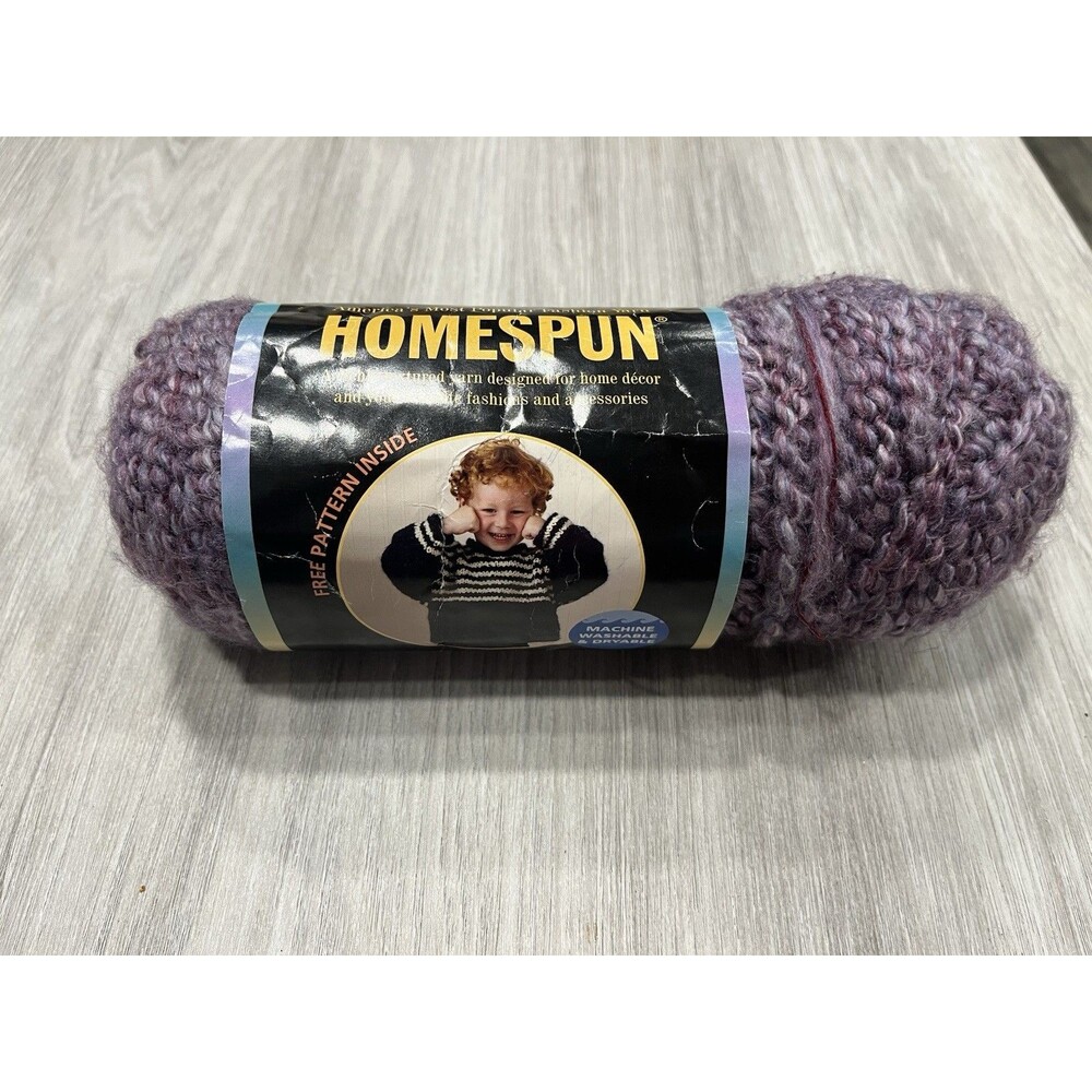 1 Skein Lion Brand Homespun Yarn #5 Bulky Acrylic Polyester #322 Baroque 185 yds